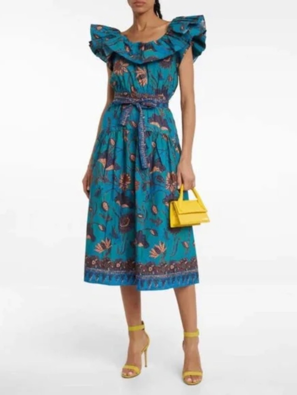 Ulla Johnson Amira Midi Dress in size 4, color blue lagoon - Picture 2 of 10